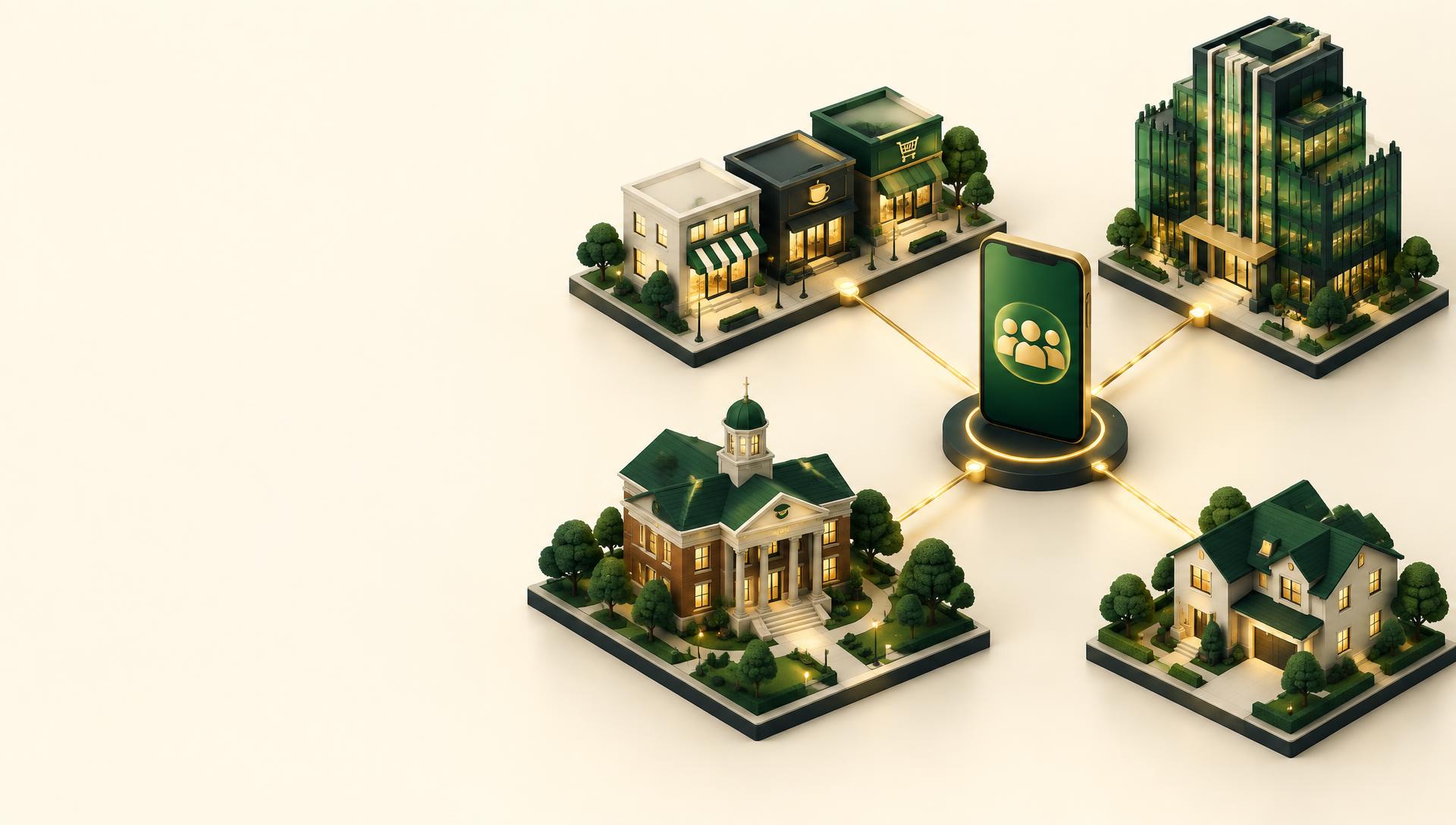 Shops, an office tower, a campus and a home all connected to the CCC app